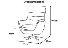 Orbit Occasional Swivel Chair – Modern Lounge Accent Chair in Navy