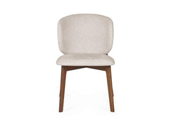 Two Portland Fabric Dining Chairs | Walnut effect Frame & Chenille Fabric Upholstery