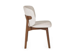 Two Portland Fabric Dining Chairs | Walnut effect Frame & Chenille Fabric Upholstery