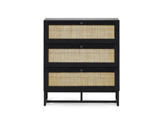 Padstow Black & Rattan Chest - 1