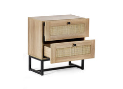 Padstow Oak Two Drawer Bedside - 2
