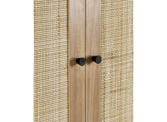 Padstow Oak & Rattan Wardrobe - handle