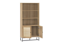 Padstow Oak Tall Bookcase - open