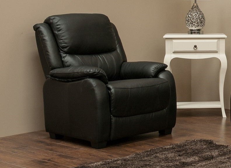 Parker Black Half Leather Armchair