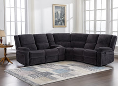 Perth Fabric Corner Sofa W/Console - 1