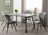Quebec Wave Edge Concrete Table & Quebec Grey Chair Set
