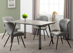 Quebec Wave Edge Concrete Table & Quebec Grey Chair Set