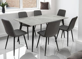 Riga Grey Stone Dining Tables W/611 Grey Chairs