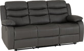 Roma 3 Seater Recliner Sofa Grey Faux Leather