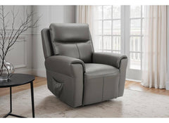 Russo Leather Lift & Rise Armchair - Ash Grey
