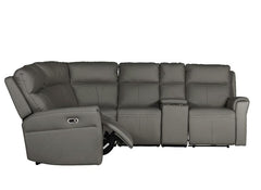 Russo Leather Corner Sofa W/Console - 2