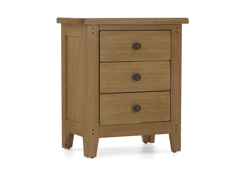 Burford Three Drawer Bedside - 1