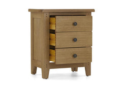 Burford Three Drawer Bedside - open