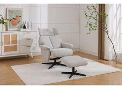 Reagan Fabric Swivel Chair & Footstool – Pearl Grey, Stone or Winter Moss Occasional Armchair