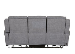 Russo Three Seat Fabric Powered Recliner - Charcoal