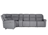 Russo Corner Fabric Powered 4-Element Sofa - Charcoal