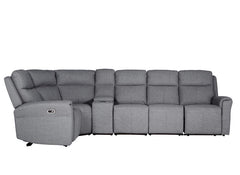 Russo Corner Fabric Powered 4-Element Sofa - Charcoal