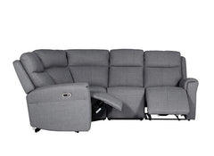 Russo Corner Fabric Powered 4-Element Sofa - Charcoal