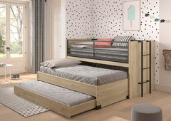 Sam Mid Sleeper Bed(86) 90 X 200 Cm Oak with Desk (VIP)