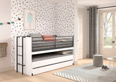 Sam Mid Sleeper Bed(86) 90 X 200 cm White With Desk VIP)