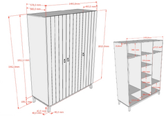 Sezane 3 Door Wardrobe Clay/Walnut (VIP)