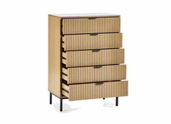 Sia Five Drawer Chest Of Drawers - open