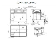 Scott Triple Euro Bunk Beds