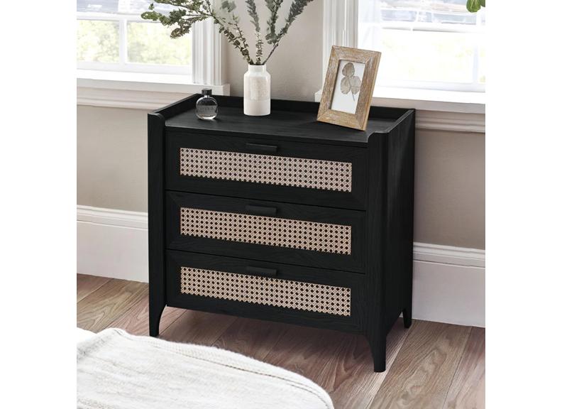 Sydney Black Ash 3 Drawer Chest - room