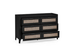 Sydney Black Ash Six Drawer Chest