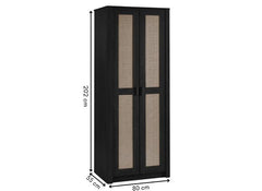 Sydney Black Ash Wardrobe - dims