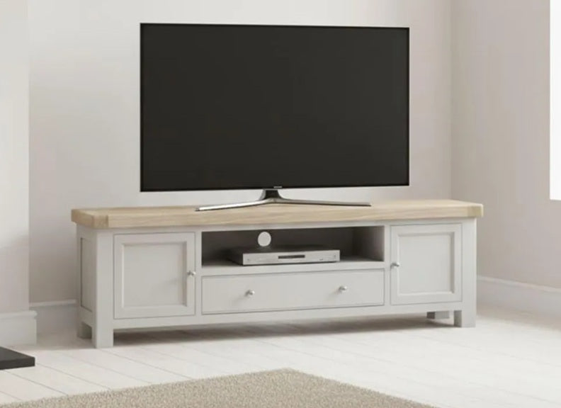 Salcombe Grey Long TV Stand - room