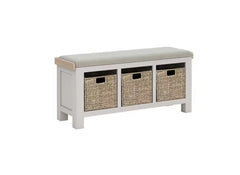 Salcombe Storage Bench W/Beige Cushion