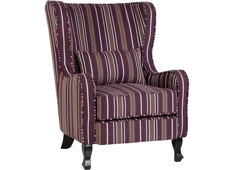 Sherborne Burgundy Stripe Armchair 