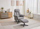 Sloane Fabric Swivel Chair & Footstool – Light Grey, Dark Grey or Oyster Occasional Armchair