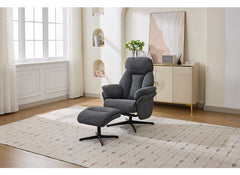 Sloane Fabric Swivel Chair & Footstool – Light Grey, Dark Grey or Oyster Occasional Armchair
