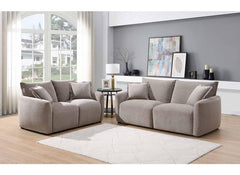 Solace Stone Fabric 2.5 Seat Sofa – Stone Coloured Modern Compact Fabric Sofa