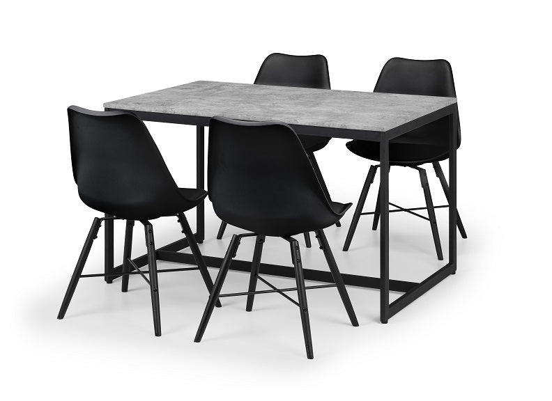 Staten Table And Kari Black Chairs
