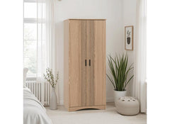 Tessa Two Door Wardrobe – Oak Effect Bedroom Wardrobe | Modern Bedroom Furniture