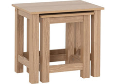 Tessa Table Nest – Oak Effect Wooden Occasional Table Set | Modern Occasional Room Furniture