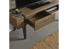 Troy Industrial Styled TV Unit with Drawer – Modern Metal & Wood TV Stand for Todays Living Rooms