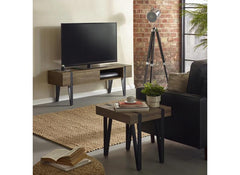 Troy Industrial Styled Lamp Table – Modern Metal & Wood Side Table for Living Rooms