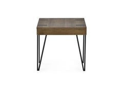 Troy Industrial Styled Lamp Table – Modern Metal & Wood Side Table for Living Rooms