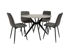 Tulsa Table And 611 Grey PU Chairs