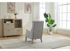 Thistle Fireside Armchair In Stone Fabric | Luxury Deep Seat Accent Chair for Living Room & Lounge