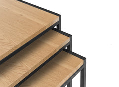 Tribeca Euro Oak Nest Of Tables - detail