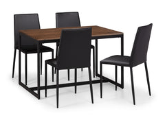 Tribeca Walnut Table W/Jazz Black Chairs