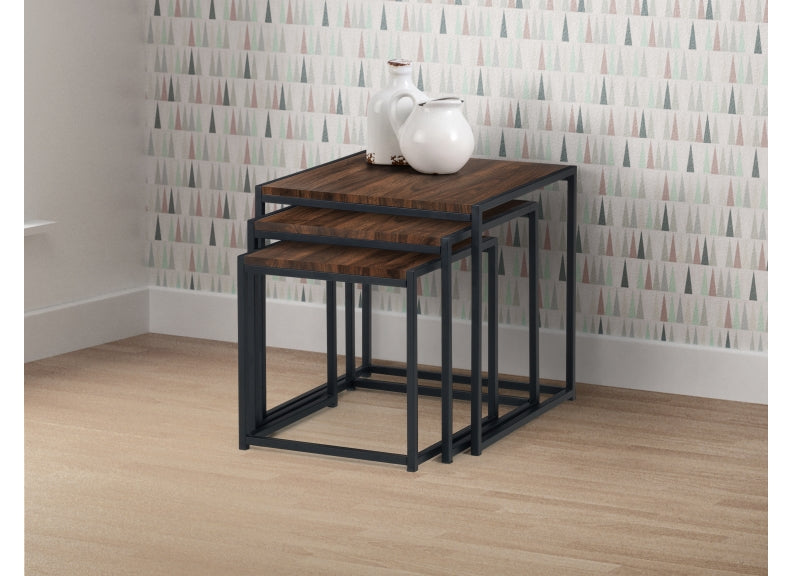 Tribeca Walnut Nest Of Three Tables - room