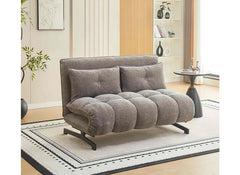 Tucker Stone Futon Style Sofa Beds – Japanese Style Fabric Sleeper Sofa in Stone, Terracotta & Winter Moss