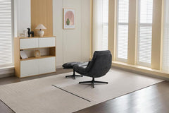 Turner Dark Grey Chair With Footstool - 3