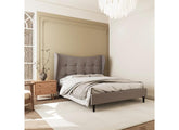 Verona Grey Fabric Bed With 'Winged' Headboard – Luxury Bed Frame In Grey Fabric (Pre-Order 4 ft6) (WBF)